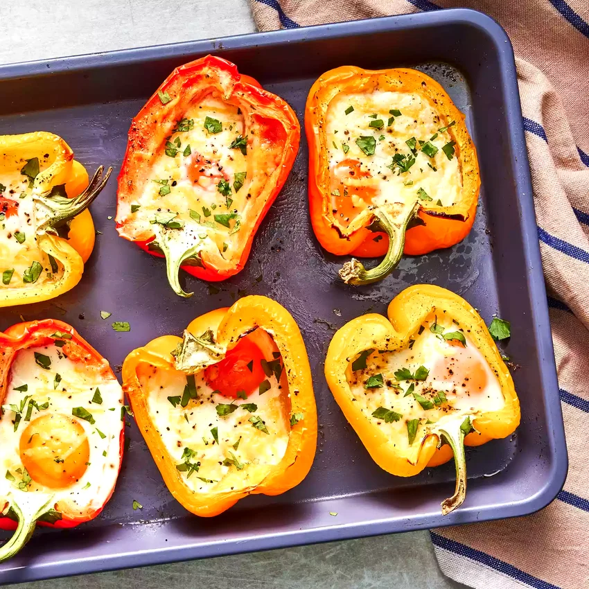 3-Ingredient Bell Pepper & Cheese Egg Cups