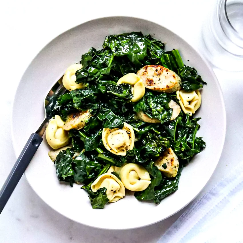 3-Ingredient Tortellini with Sausage & Kale