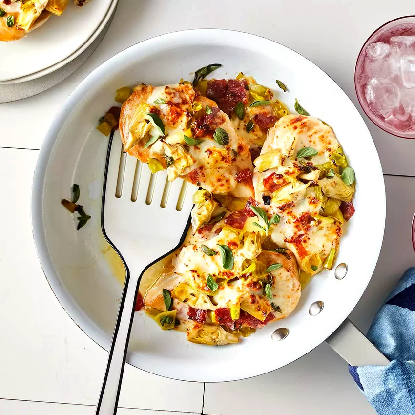 Antipasto Baked Smothered Chicken
