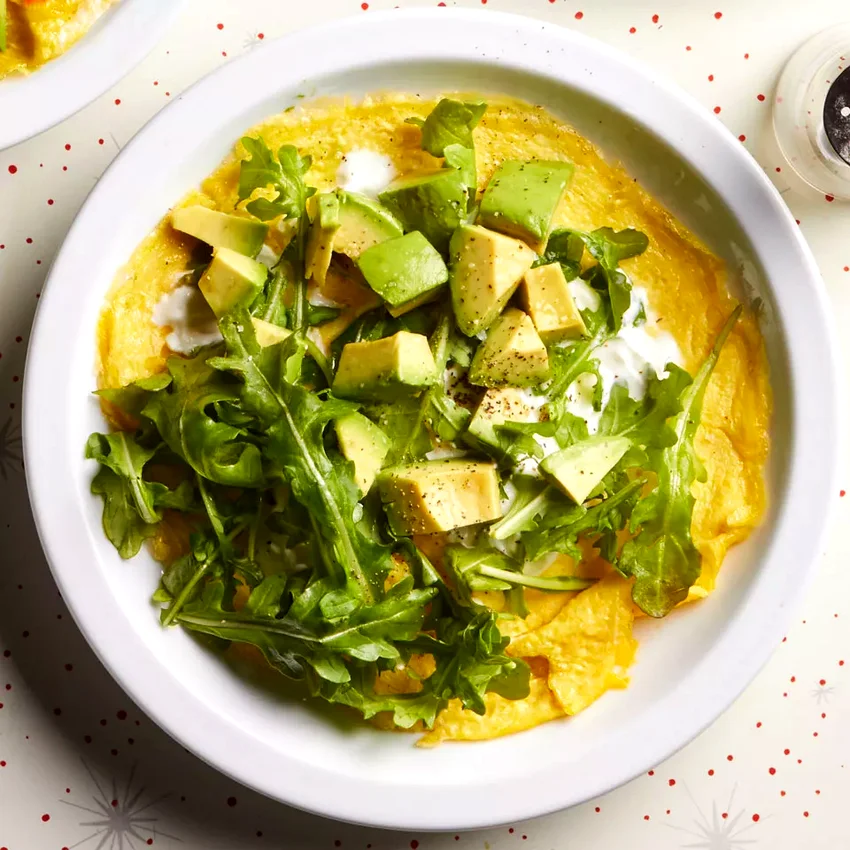 Avocado & Arugula Omelet