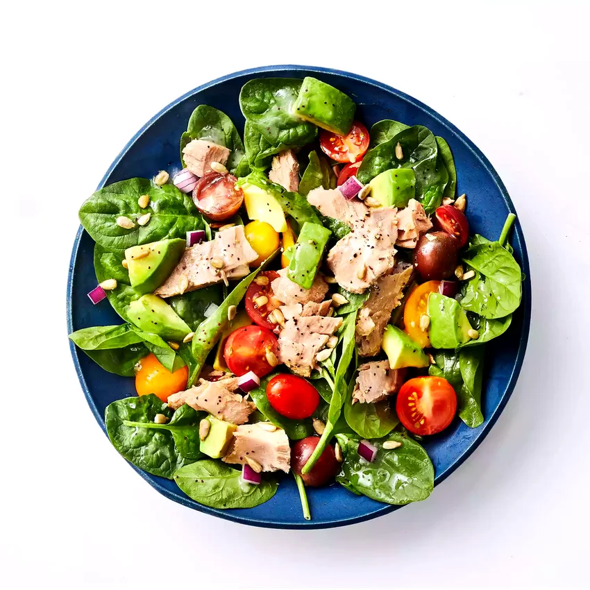 Avocado Tuna Spinach Salad