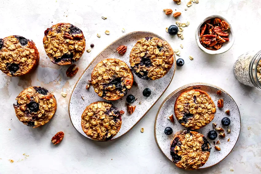 Baked Blueberry & Banana-Nut Oatmeal Cups