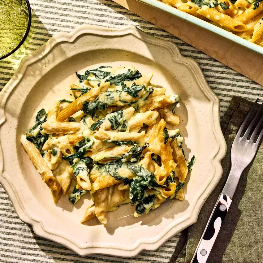 Baked Creamed Spinach Pasta