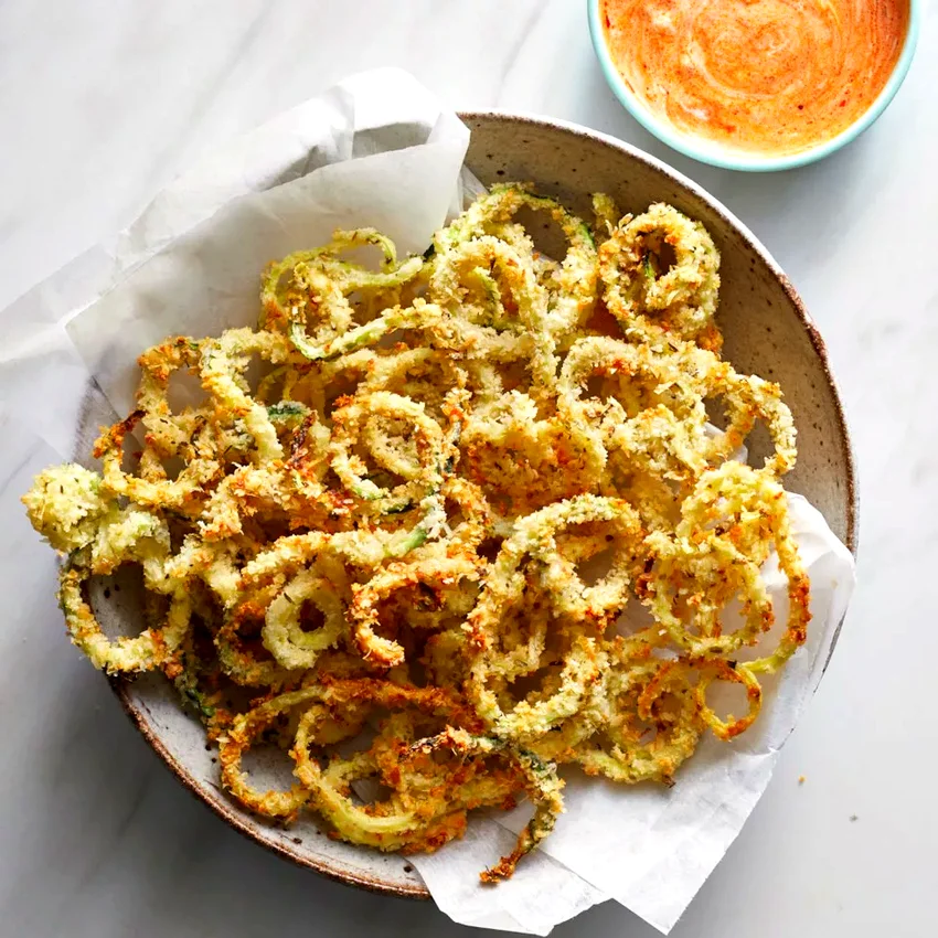 Baked Parmesan Zucchini Curly Fries