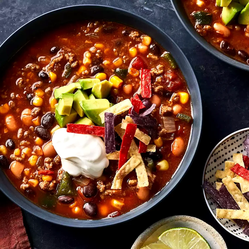 Bean & Beef Taco Soup
