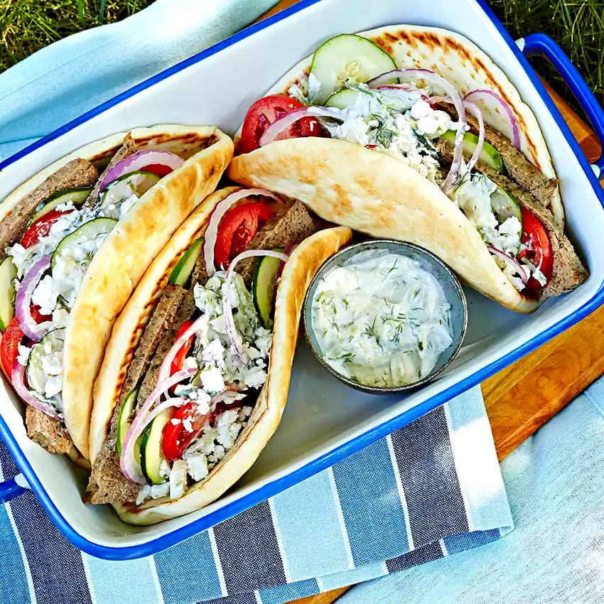 Beef Gyros with Tzatziki Sauce