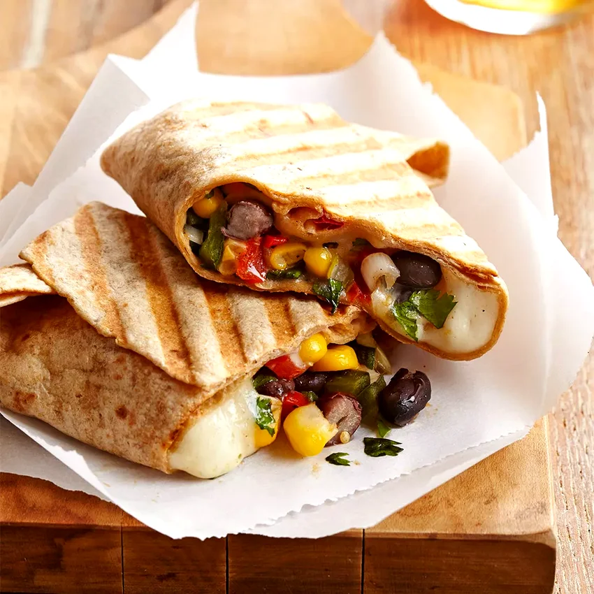 Black Bean-Queso Wraps
