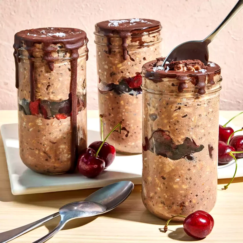 Black Forest Cake-Inspired Overnight Oats
