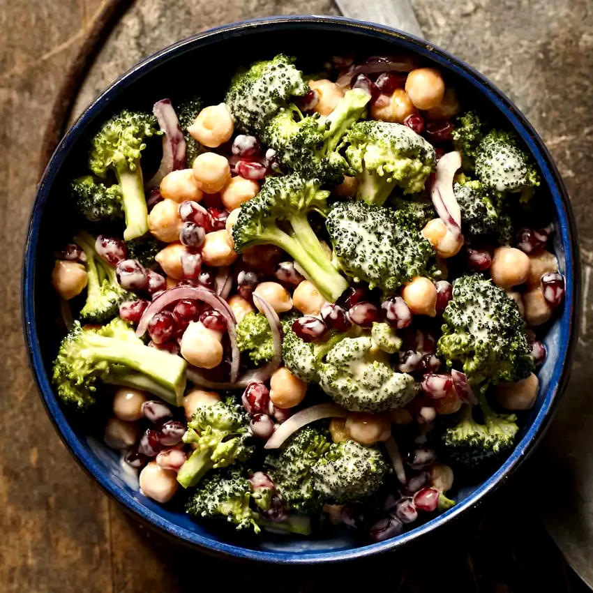 Broccoli, Chickpea & Pomegranate Salad