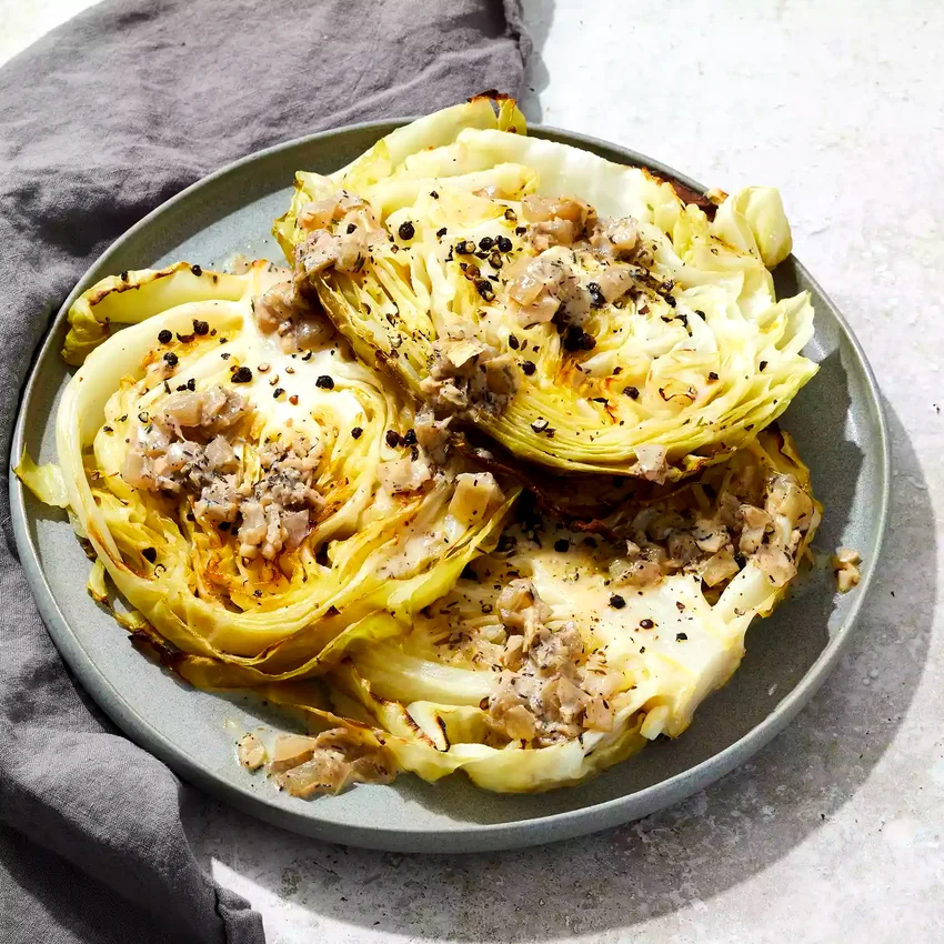 Cabbage Steaks au Poivre