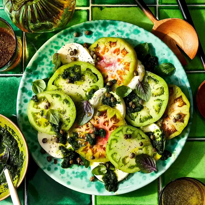 Caprese Salad with Basil & Tarragon Chimichurri