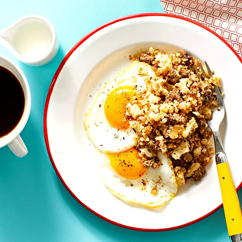 Cauliflower Hash with Sausage & Eggs