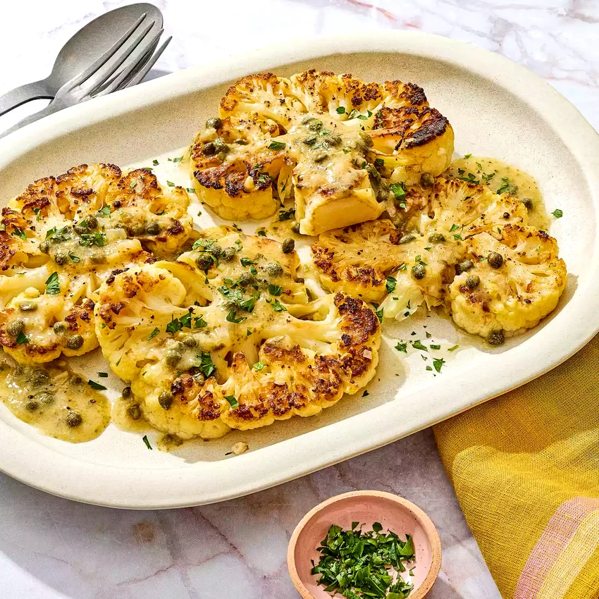 Cauliflower Steaks Piccata