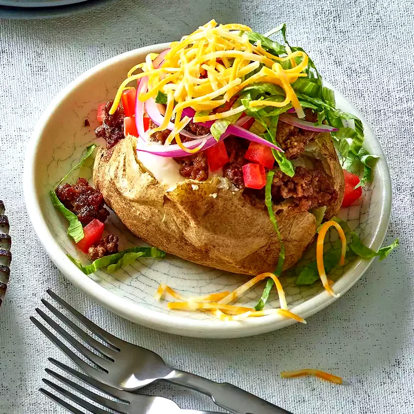 Cheeseburger Stuffed Baked Potatoes