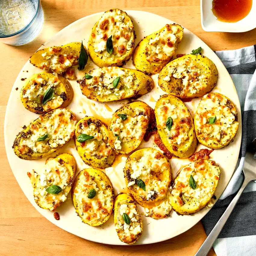 Cheesy Summer Squash with Hot Honey