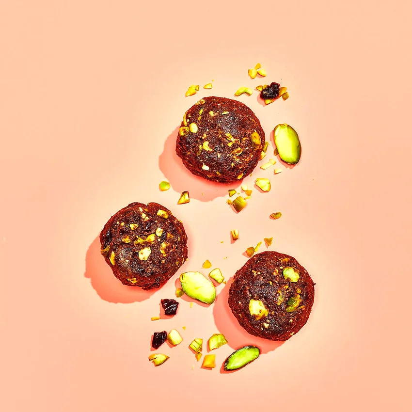 Cherry-Cocoa-Pistachio Energy Balls