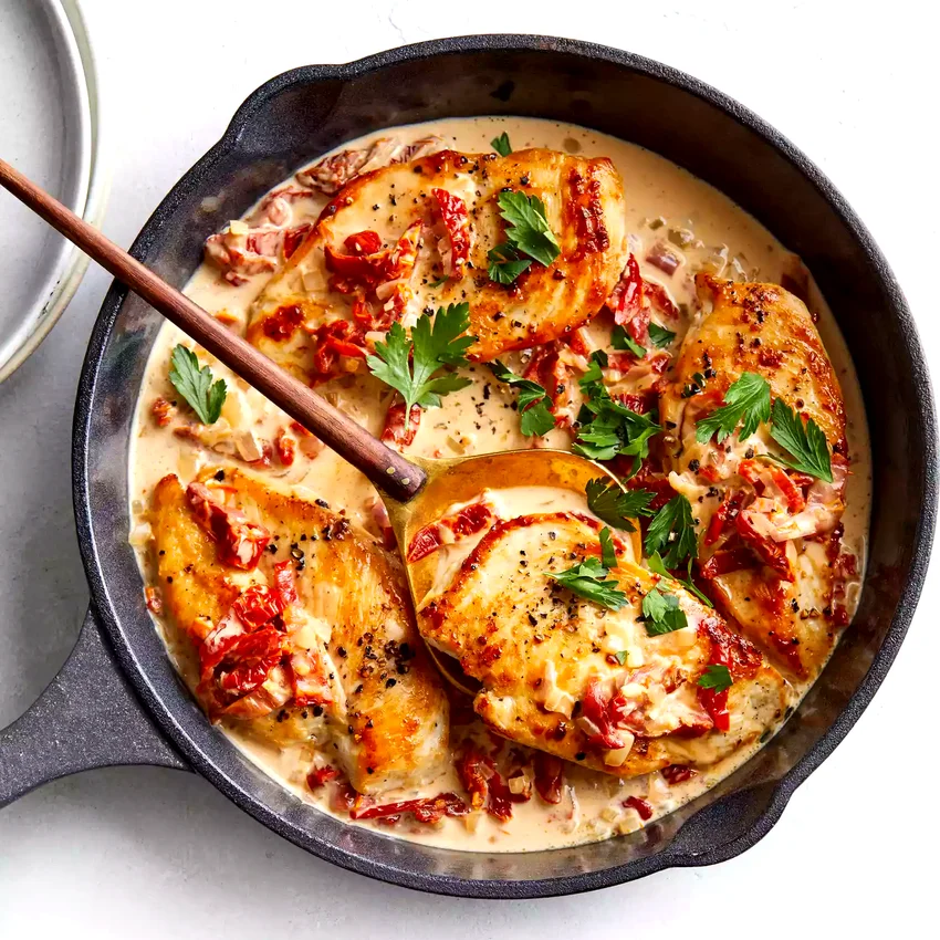 Chicken Cutlets with Sun-Dried Tomato Cream Sauce