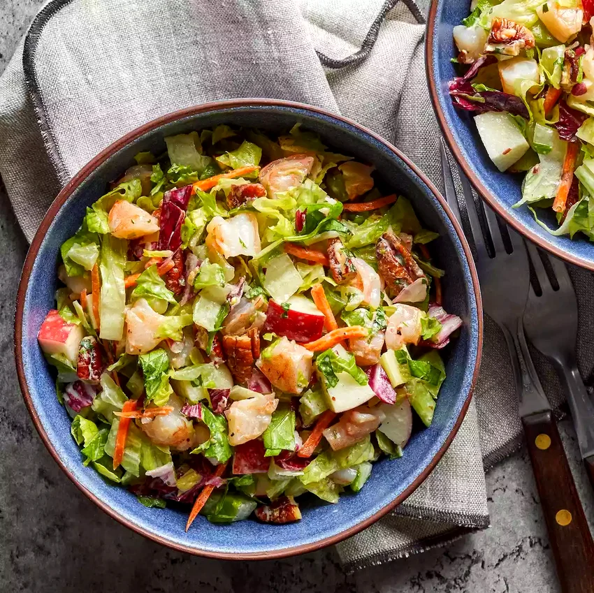 Chopped Salad with Shrimp, Apples & Pecans