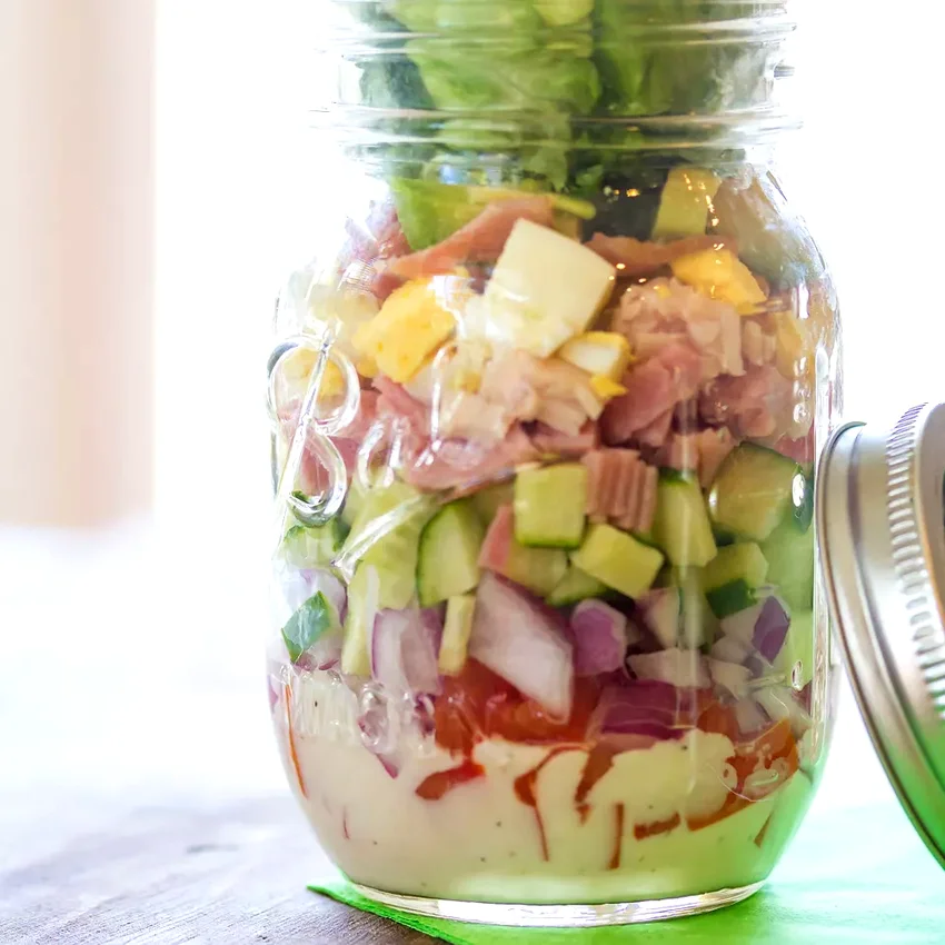 Classic Cobb Mason Jar Salad