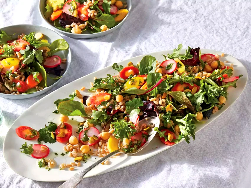 Clean Out Your Fridge with This Veggie-Packed Farro & Chickpea Salad