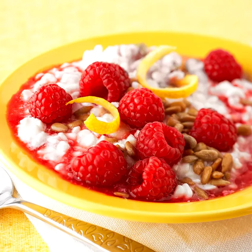 Cottage Cheese with Raspberry Honey