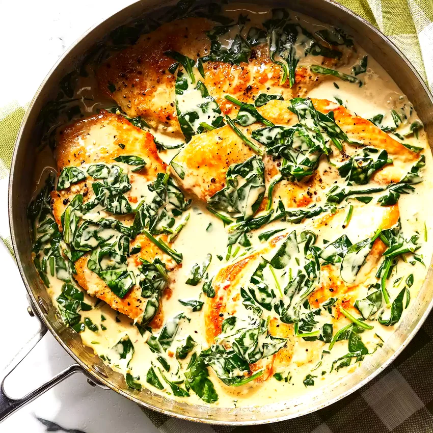 Creamy Garlic Skillet Chicken with Spinach