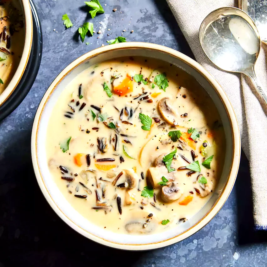 Creamy Wild Rice & Mushroom Soup
