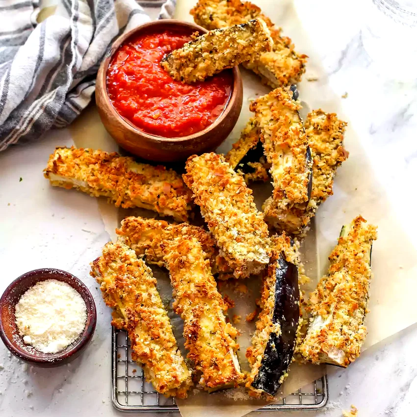 Crispy Eggplant Parmesan Fries