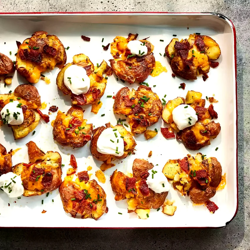 Crispy Smashed Loaded Potatoes
