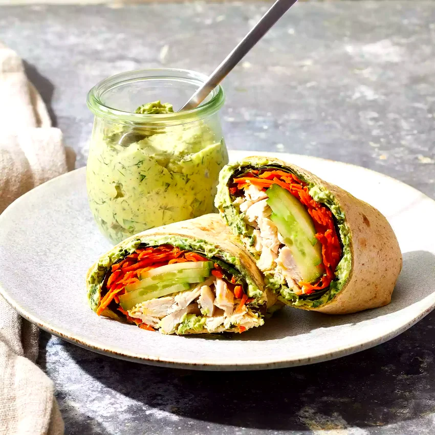 Cucumber-Chicken Green Goddess Wrap