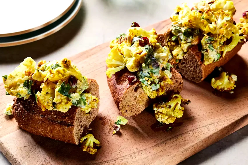 Curried Cauliflower Salad Sandwiches