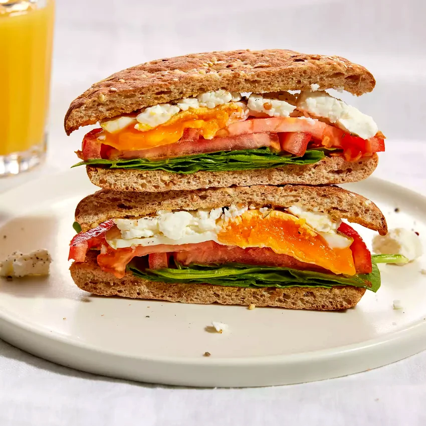 Egg Sandwiches with Rosemary, Tomato & Feta