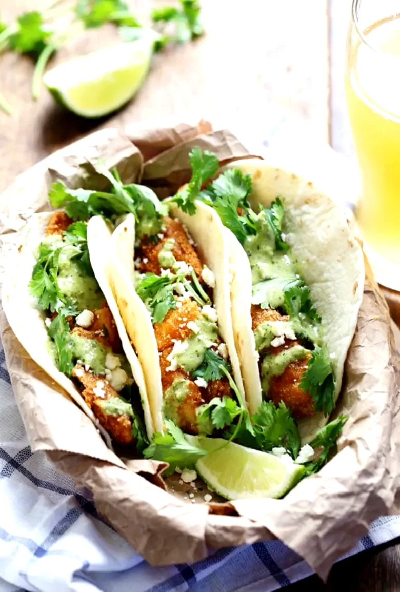 Fish Tacos with Jalapeño Slaw