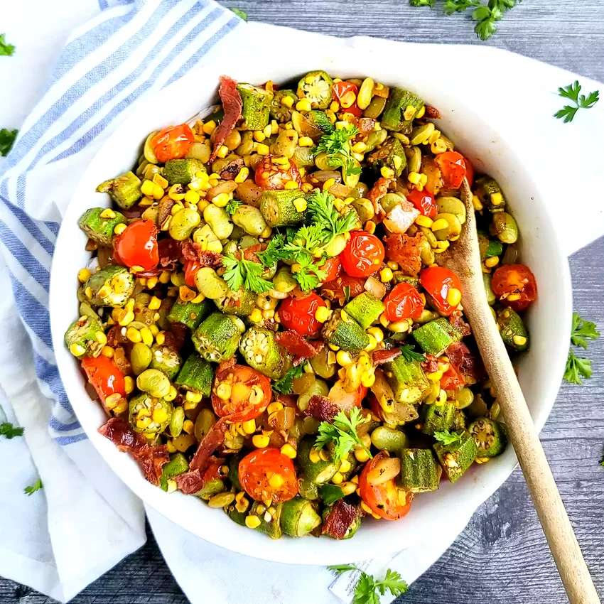 Fresh Southern Succotash with Bacon