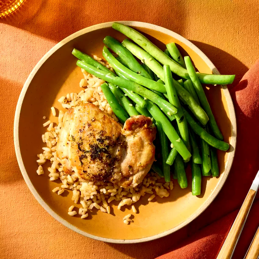 Garlic-Thyme Chicken with Green Beans & Rice