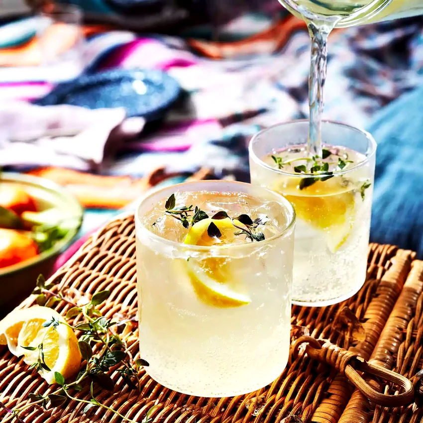 Ginger-Thyme Sparkling Lemonade