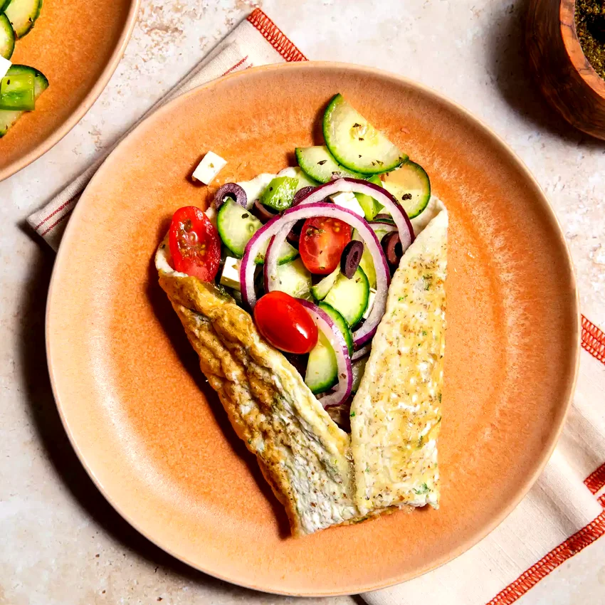Greek Salad Omelet Wrap