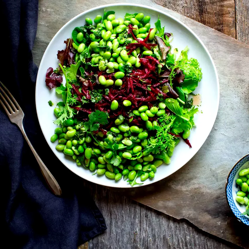 Green Salad with Edamame & Beets