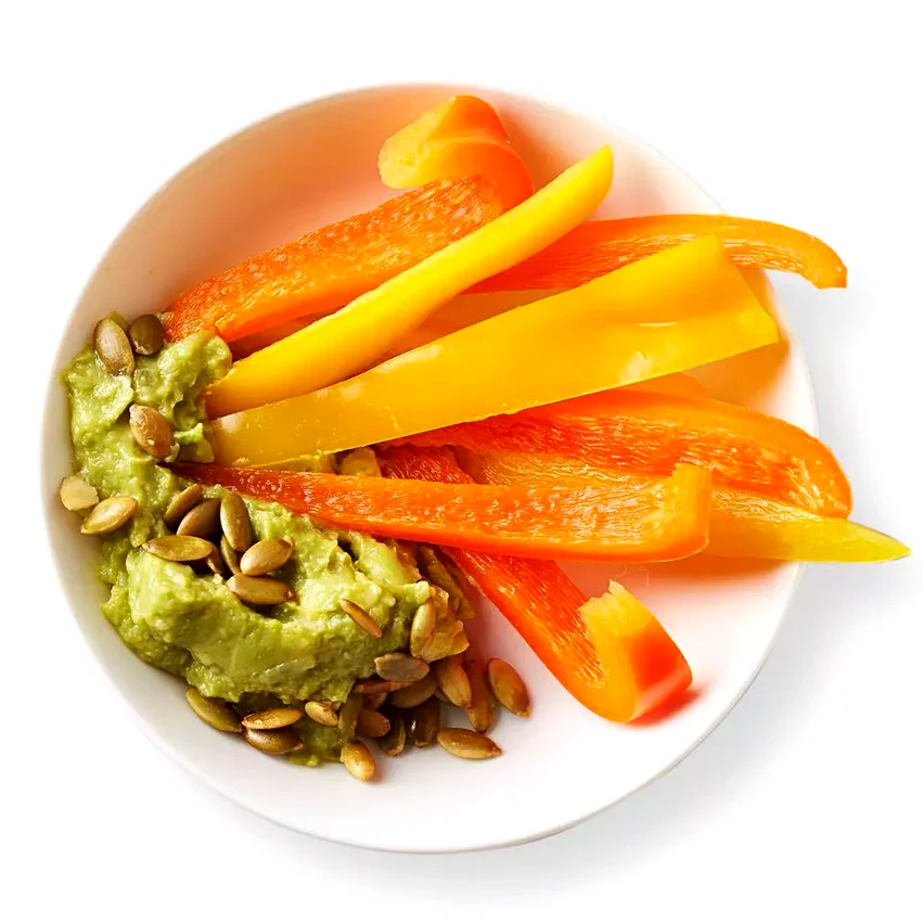 Guacamole with Bell Pepper Dippers
