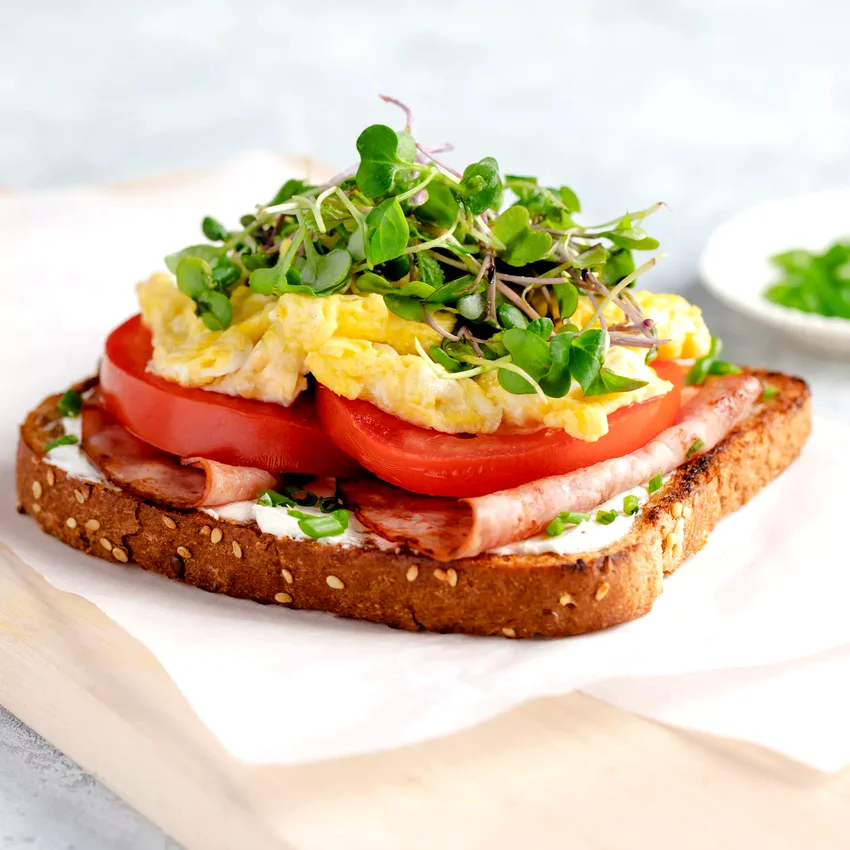 Ham, Egg & Sprouts Breakfast Sandwich