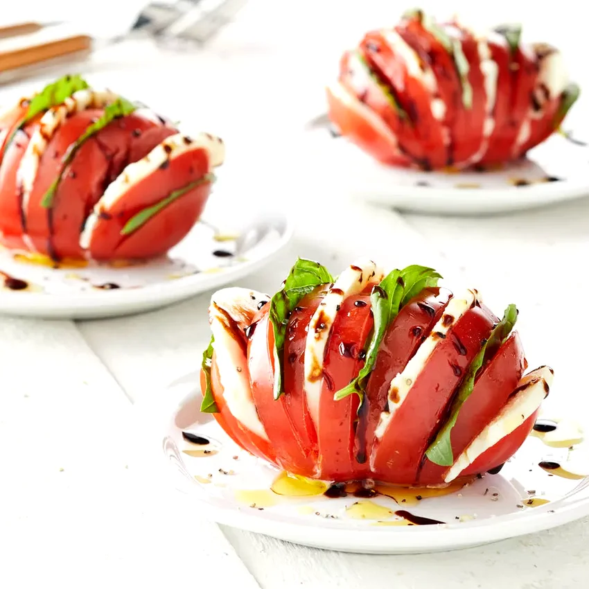 Hasselback Tomato Caprese Salad