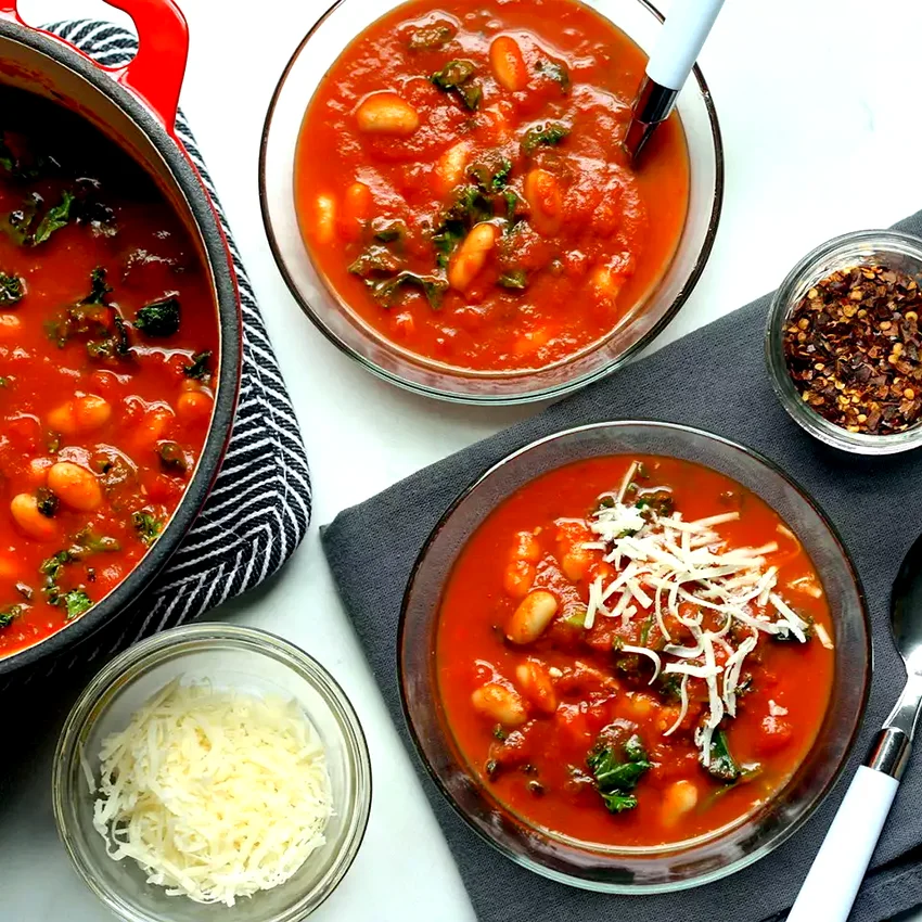 Hearty Tomato Soup with Beans & Greens
