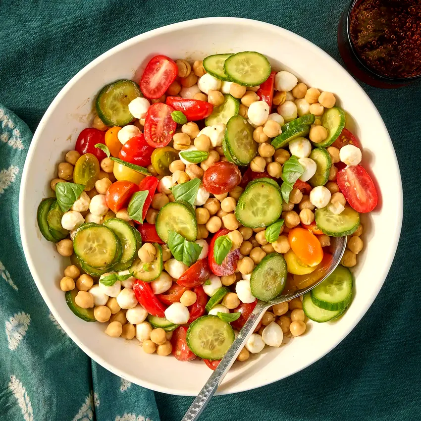 High-Protein Caprese Chickpea Salad