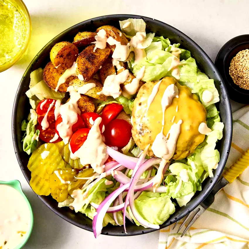 High-Protein Cheeseburger Salad