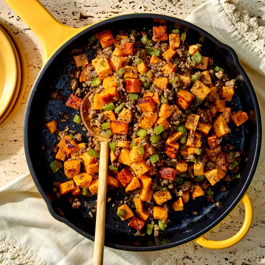 High-Protein Ground Beef & Sweet Potato Skillet