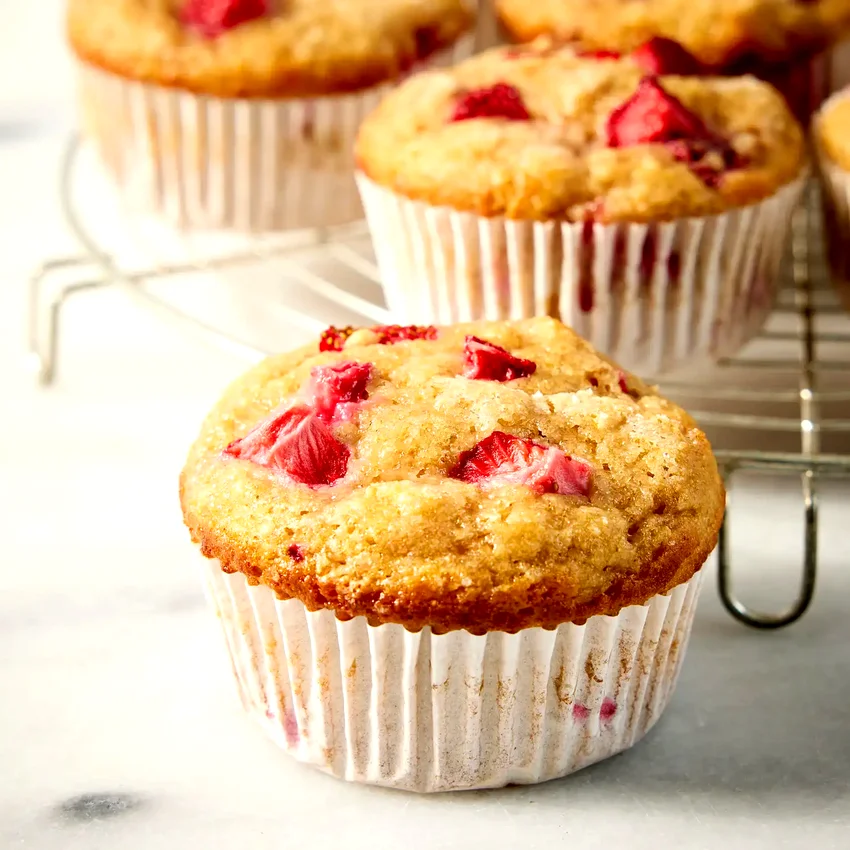 High-Protein Strawberry Muffins
