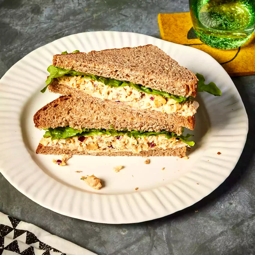 High-Protein Tuna & Chickpea Salad Sandwich