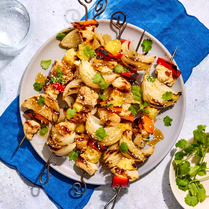 Hot-Honey Chicken & Pineapple Kebabs