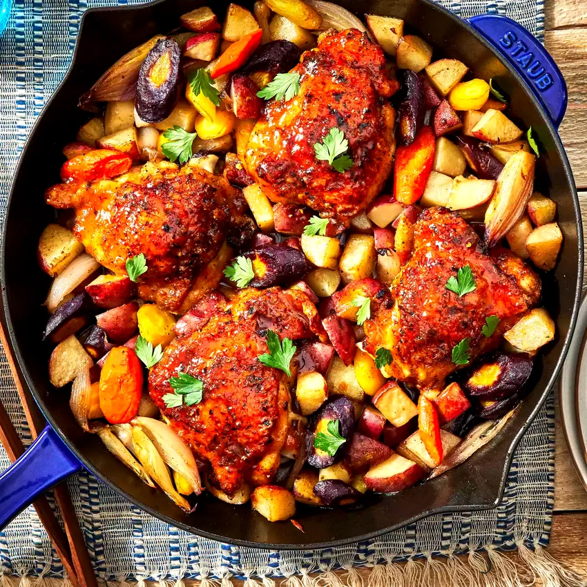 Hot Honey Roasted Chicken & Vegetables