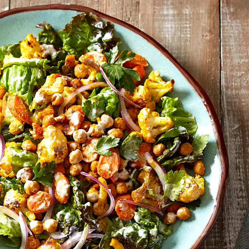 Indian-Spiced Cauliflower & Chickpea Salad